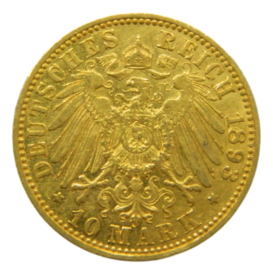 1893 A - ALEMANIA - 10 MARK - WILHELM II - PRUSSIA