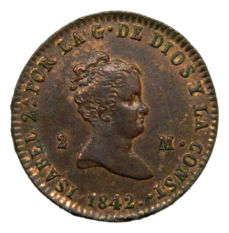 1842 - ISABEL II - 2 MARAVEDIS - SEGOVIA
