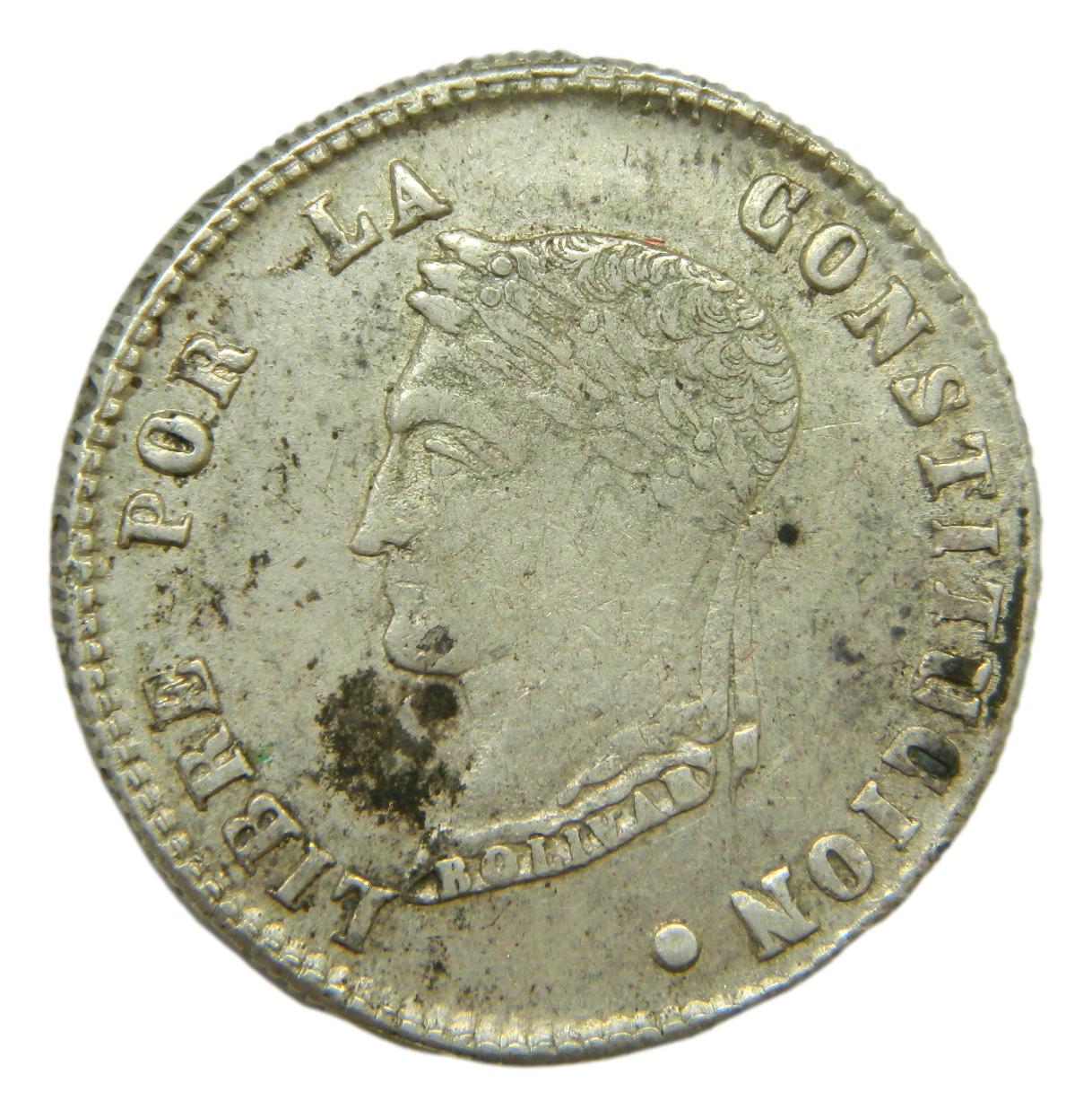 1857 FJ - BOLIVIA - 4 SOLES - PLATA