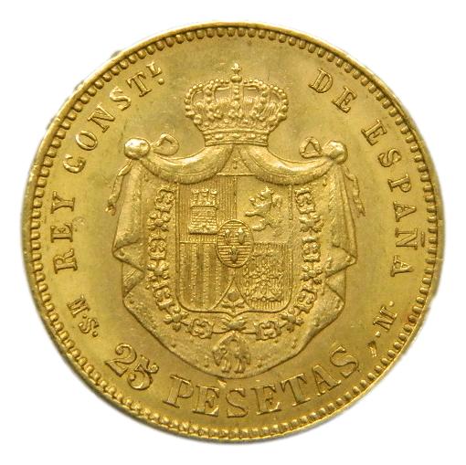 1881 *18-81 - ALFONSO XII - 25 PESETAS - MSM - ORO