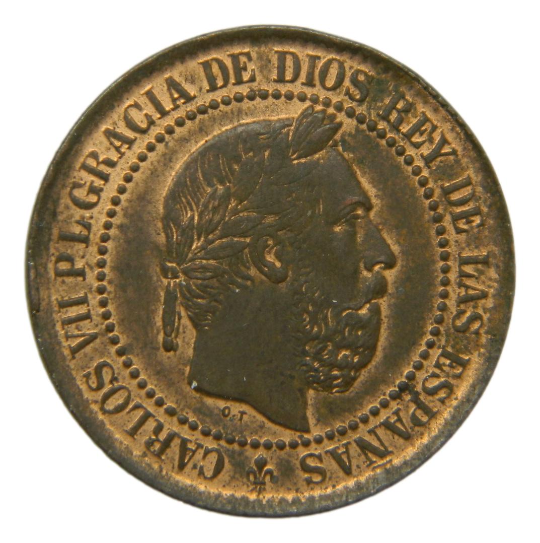 1875 - CARLOS VII  PRETENDIENTE - 5 CENTIMOS - OÑATE - EBC