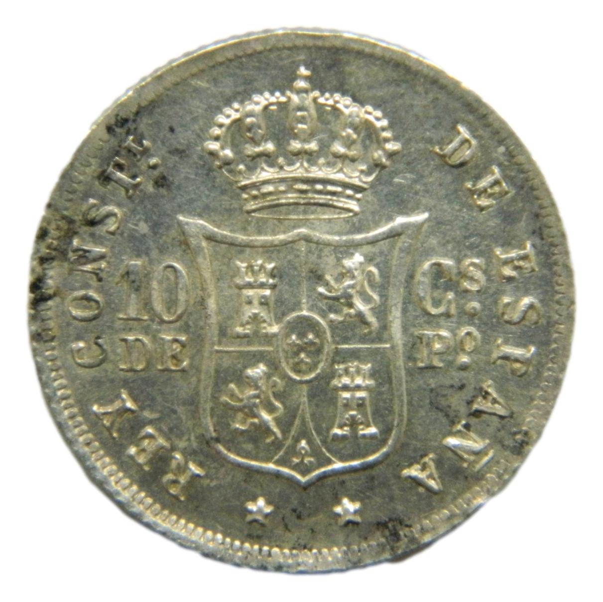 1885 - ALFONSO XII - 10 CENTAVOS DE PESO - MANILA - S9/334
