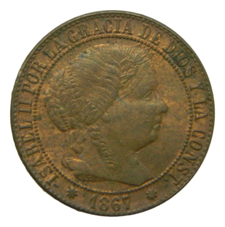 1867 OM - ISABEL II - 1 CENTIMO DE ESCUDO - EBC