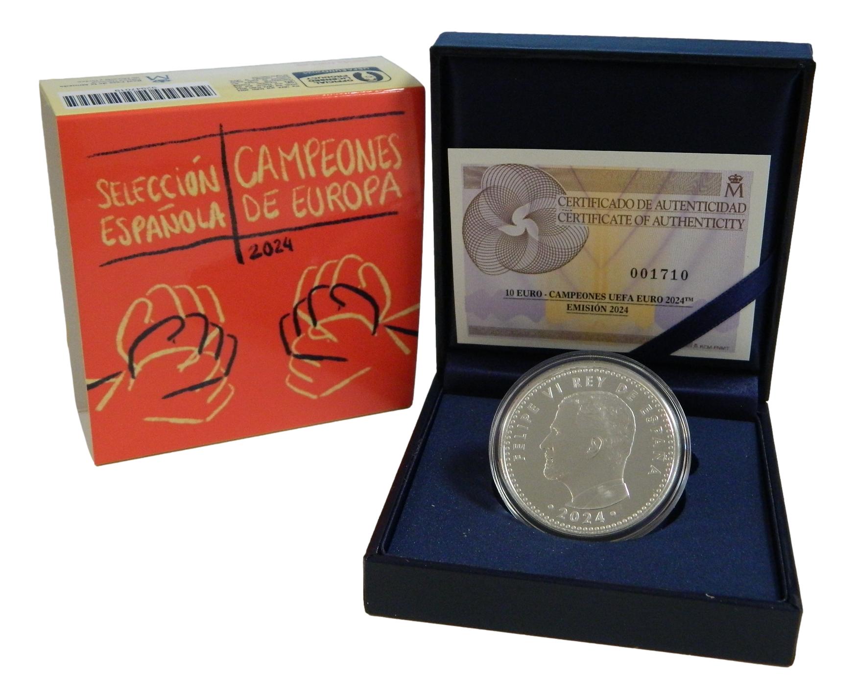 2024 - ESPAÑA - 10 EUROS - CAMPEONES UEFA  - PLATA