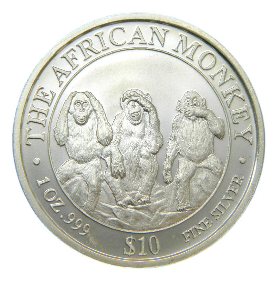 2001 - SOMALIA - 10 DOLLARS - ONZA PLATA - MONO 