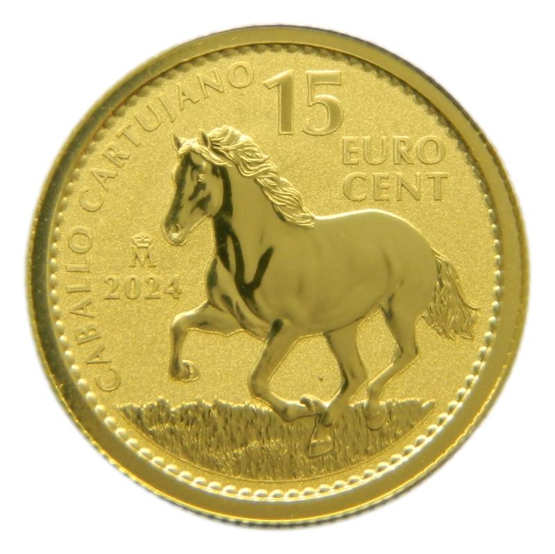 2024 - ESPAÑA - 15 CENT - CABALLO - 1/10 ONZA ORO