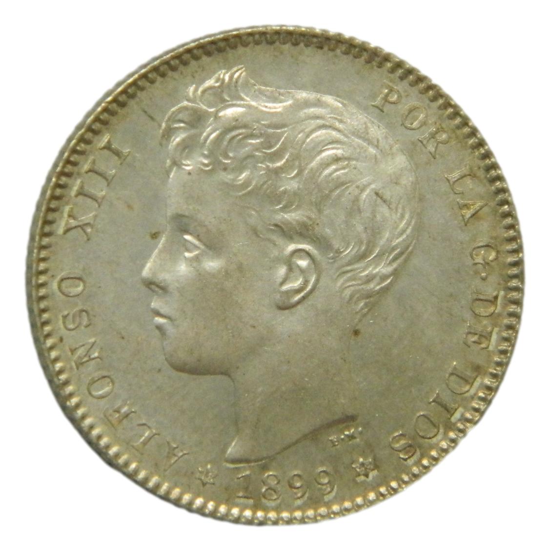 1899 *18-99 - ALFONSO XIII - 1 PESETA - SGV - SC