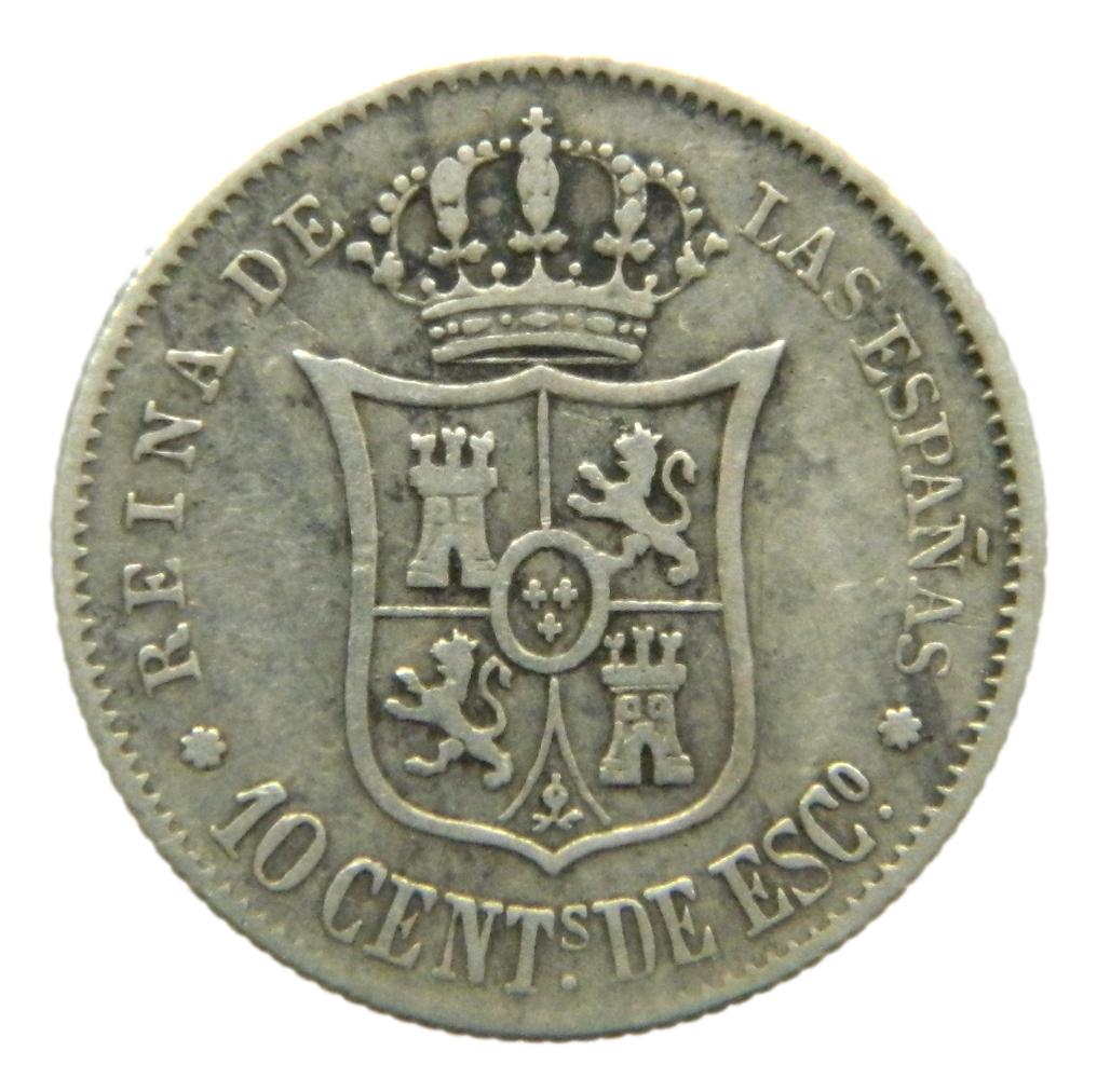 1865 - ISABEL II - 10 CENTIMOS DE ESCUDO - SEVILLA - MBC