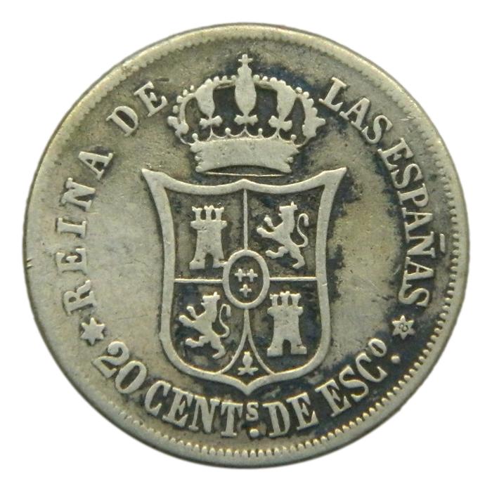 1868 - ISABEL II - 20 CENTIMOS DE ESCUDO - MADRID