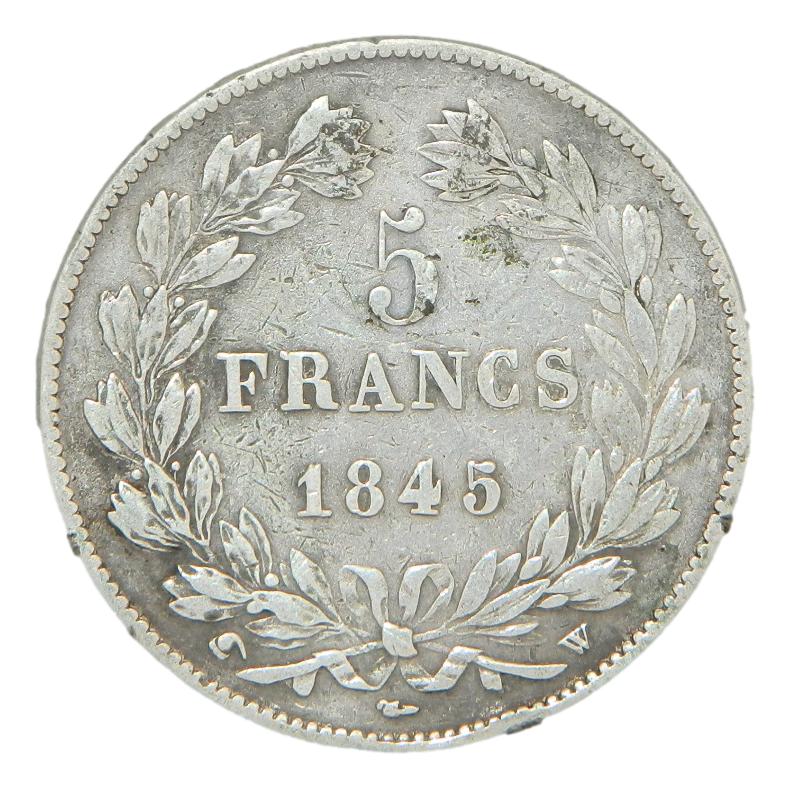1845 W - FRANCIA - 5 FRANCS - LILLE - PLATA