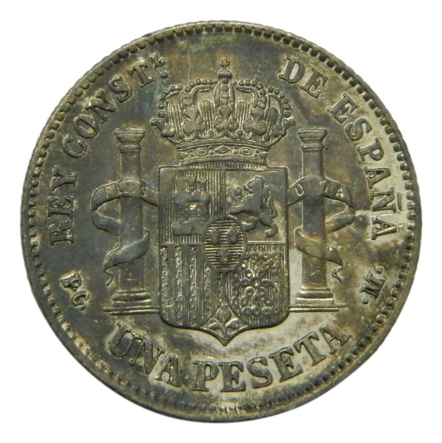 1891 *91 - ALFONSO XIII - 1 PESETA - PGM - MBC+