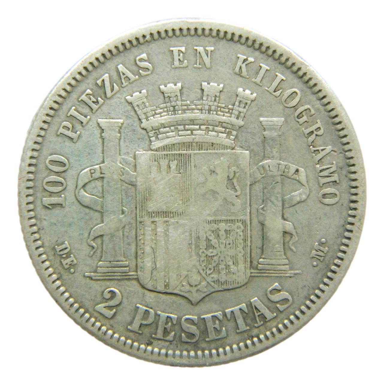 1870 *73 - GOBIERNO PROVISIONAL - 2 PESETAS - DEM - BC