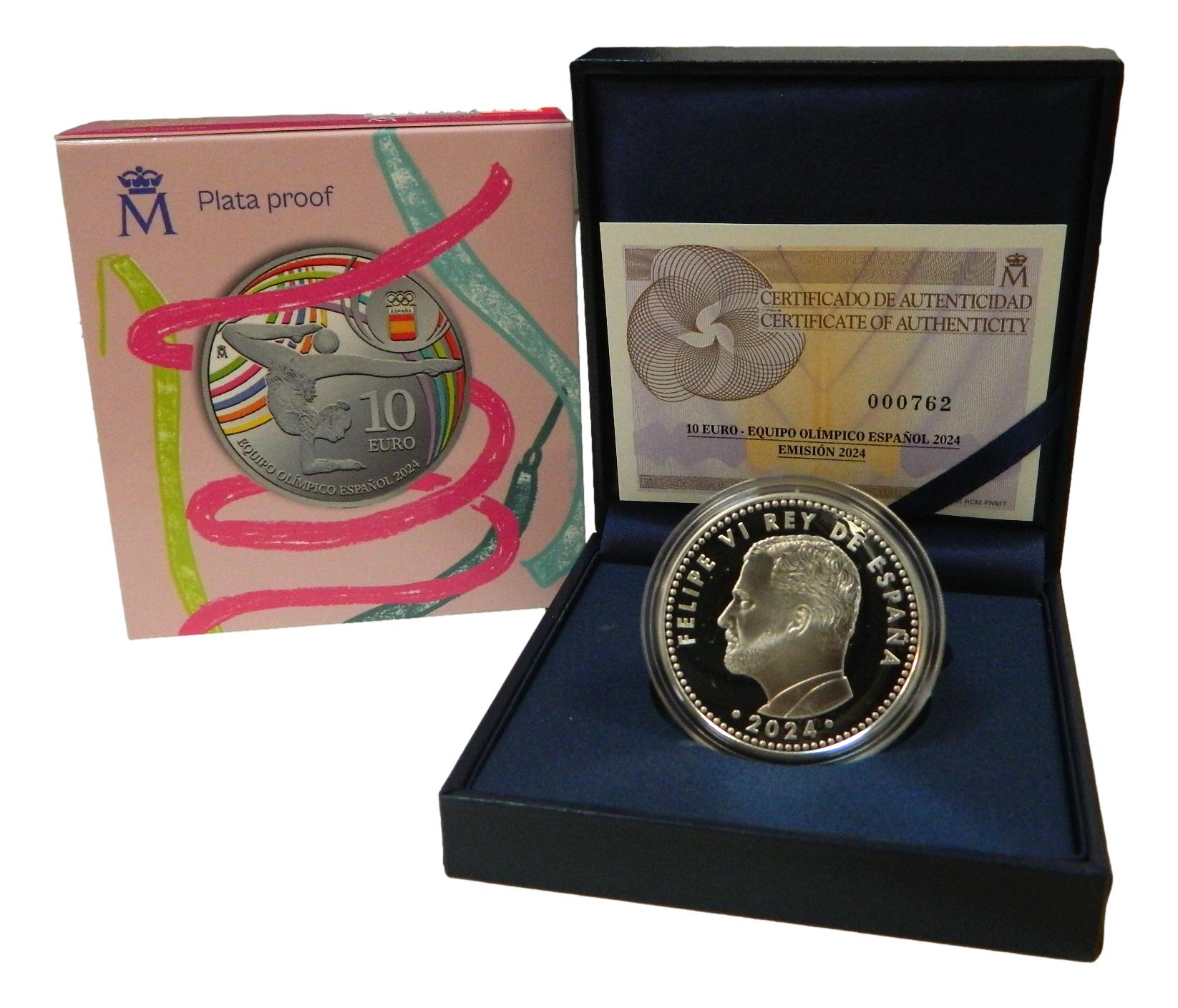 2024 - ESPAÑA - 10 EURO - EQUIPO OLIMPICO ESPAÑOL - PLATA PROOF