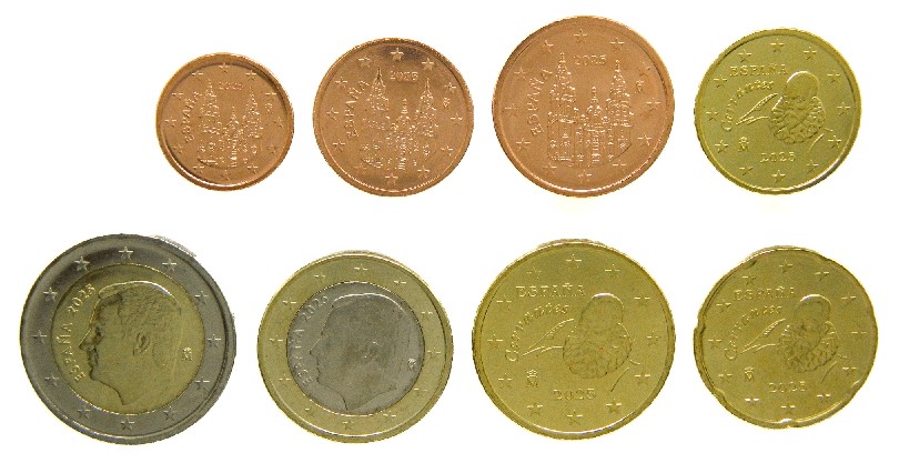 2025 - ESPAÑA - EUROS - 8 MONEDAS - TIRA