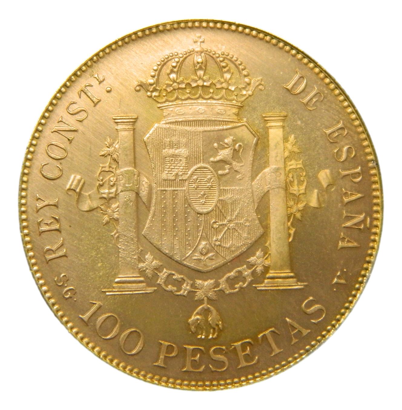 1897 *19-62 - REACUÑACION - ALFONSO XIII - 100 PESETAS - SGV