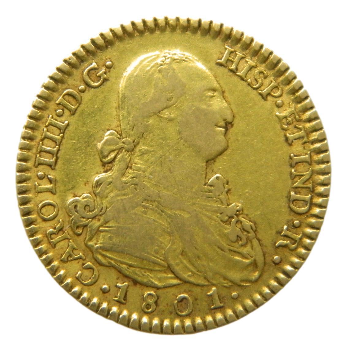 1801 FA/MF - CARLOS IV - 2 ESCUDOS - MADRID - MBC-