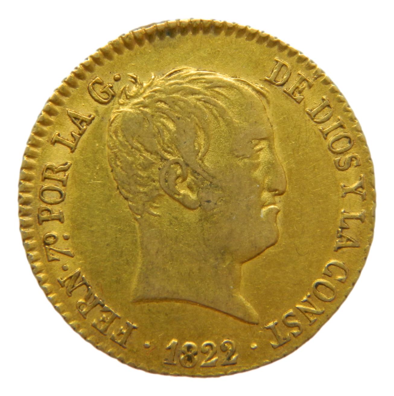 1822 SR - FERNANDO VII - 80 REALES - MADRID - MBC+