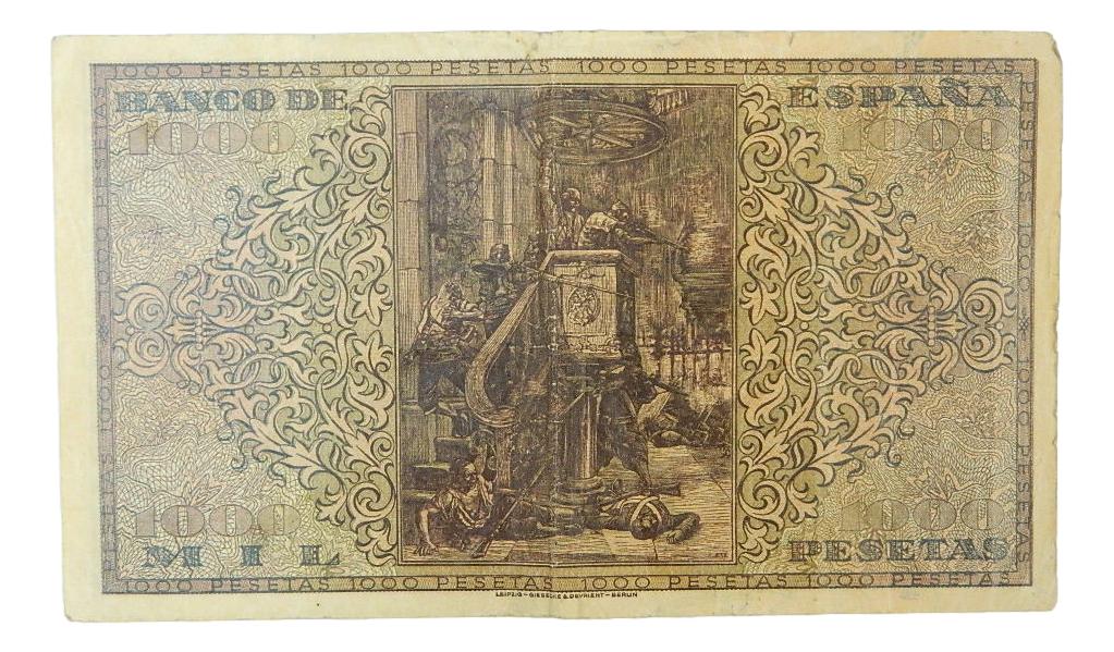 1938 - ESPAÑA - BILLETE - 1000 PESETAS - BURGOS - MBC