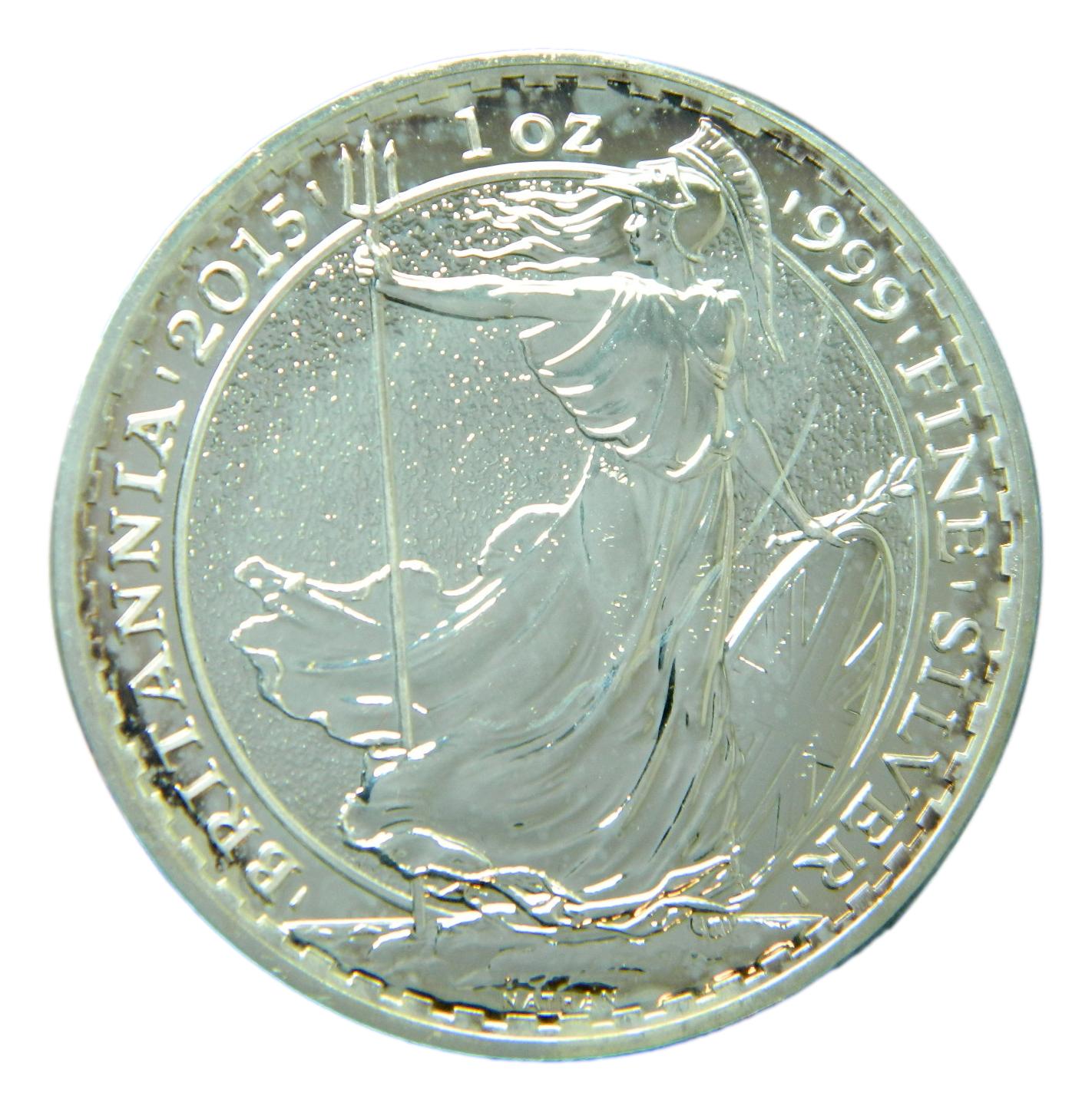 2015 - GRAN BRETAÑA - 2 POUNDS - ONZA PLATA - BRITANNIA - MANCHITAS