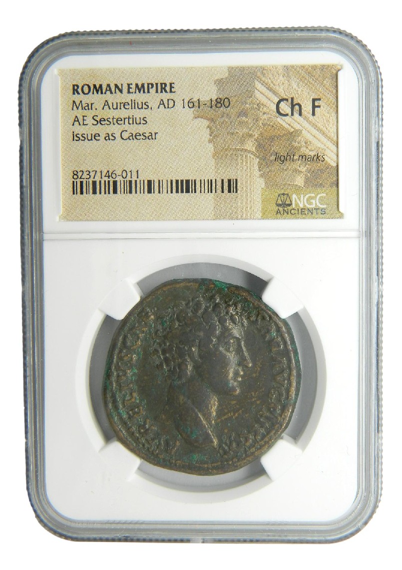 SESTERCIO - MARCO AURELIO - 161-180 dC  - NGC - Ch F