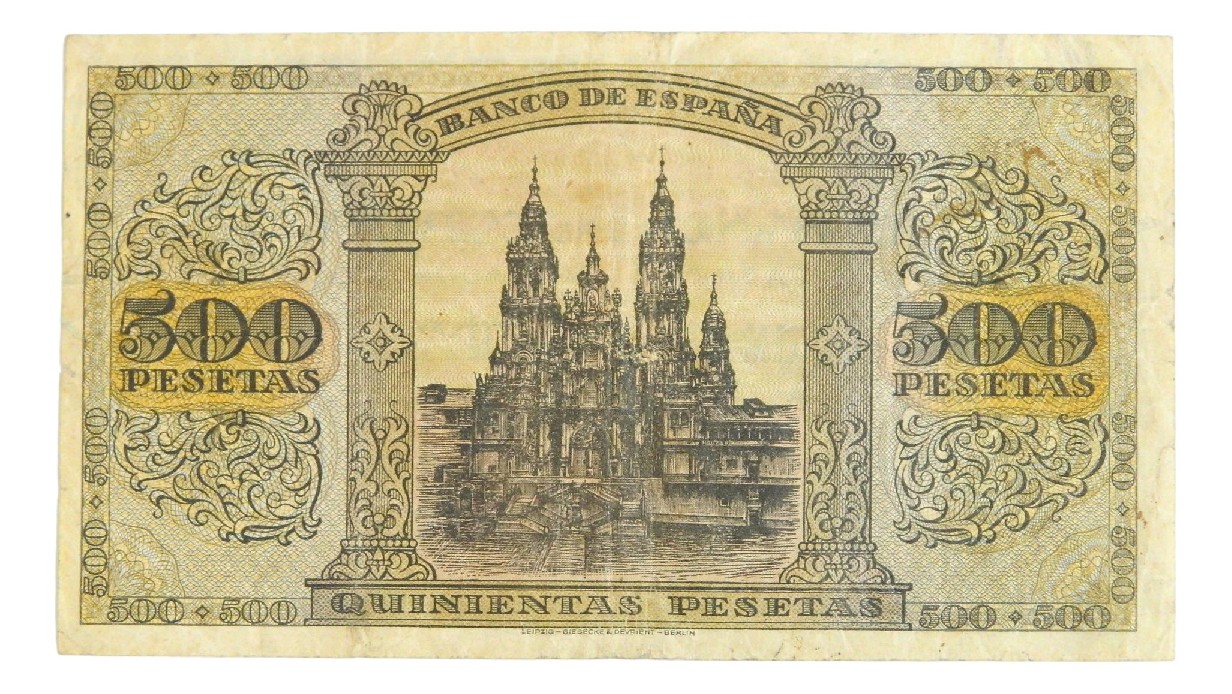 1938 - ESPAÑA - BILLETE - 500 PESETAS - BURGOS - BC+