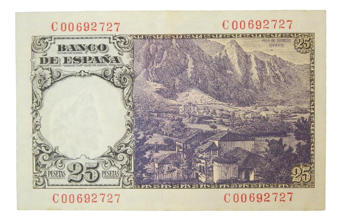 1946 - ESPAÑA - BILLETE - 25 PESETAS - FLOREZ ESTRADA - MBC
