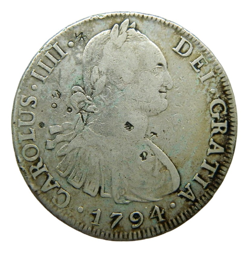 1794 PR - CARLOS IV - 8 REALES - POTOSI - RESELLOS