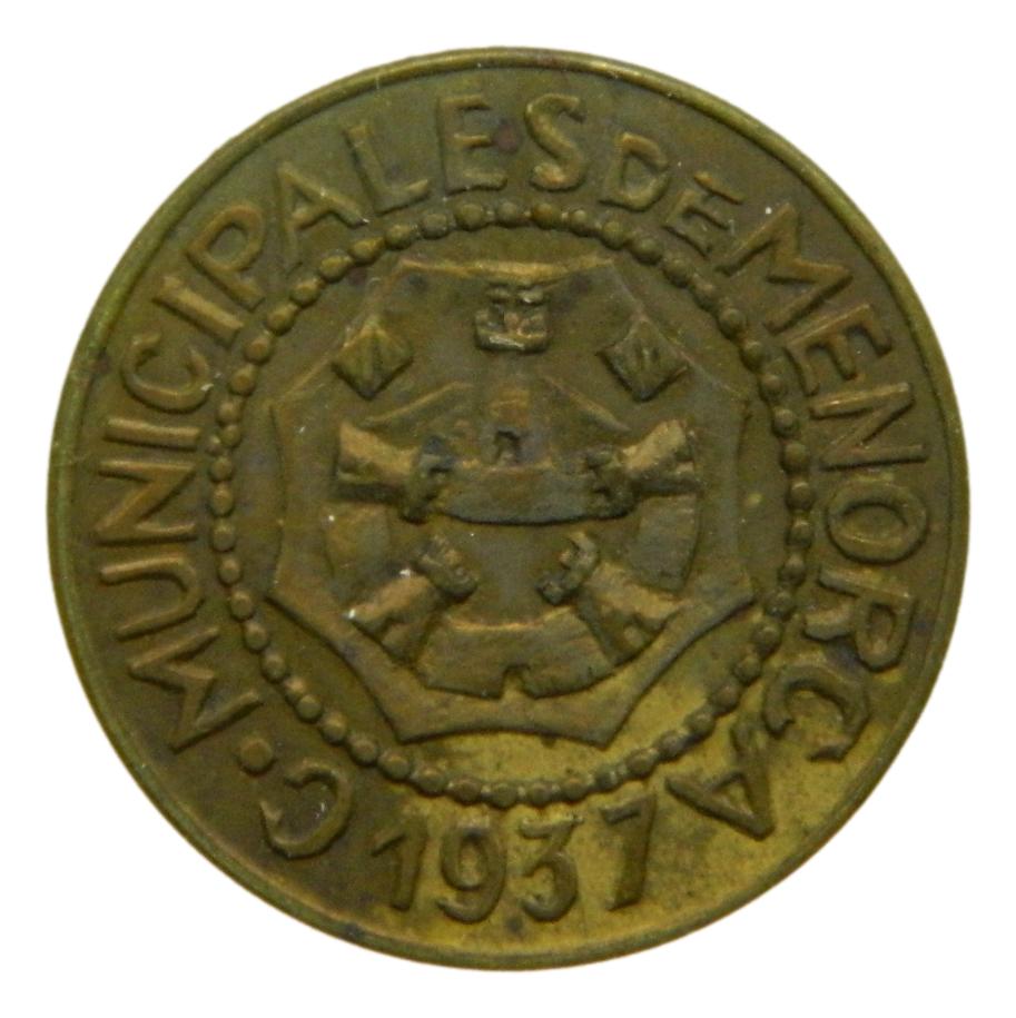 CONSEJO MUNICIPAL MENORCA - 25 CENTIMOS - 1937 - MBC