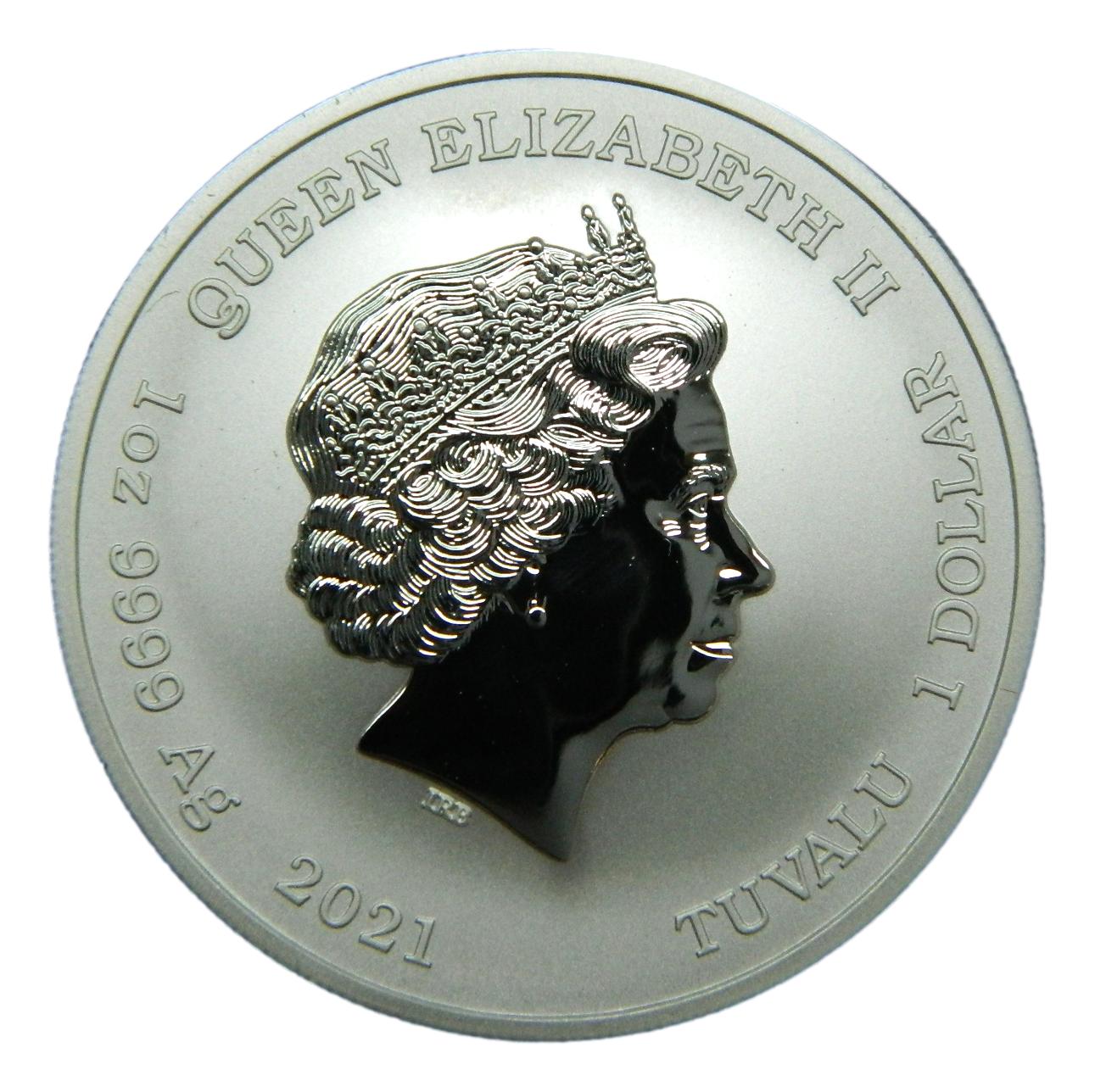 2021 - TUVALU - DOLAR - LOS SIMPSON - ONZA PLATA