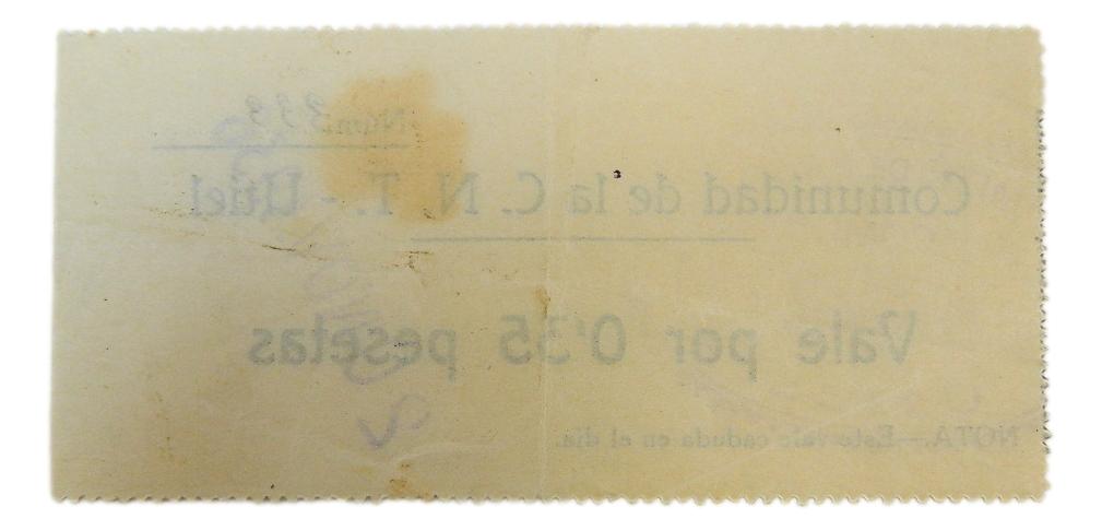 UTIEL - BILLETE - 0,35 PESETAS - AGB 1500 - 2 NOVIEMBRE 1936 - EBC