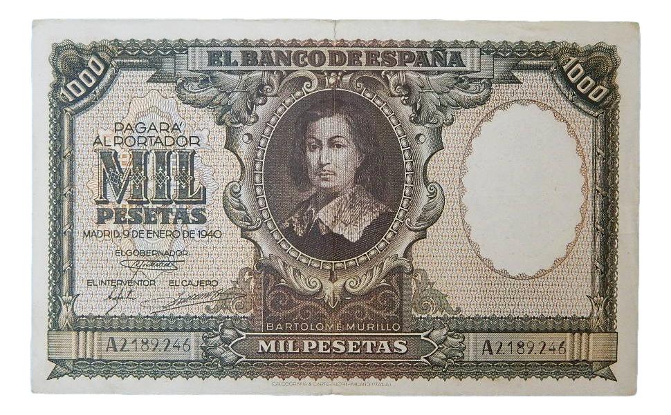 1940 - ESPAÑA - BILLETE - 1000 PESETAS - BARTOLOME MURILLO - BC+