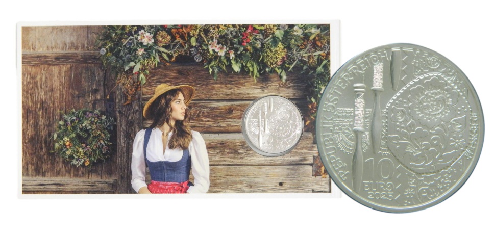 2025 - AUSTRIA - 10 EURO - TRAJES TRADICIONALES - DIRNDL - PLATA - COINCARD