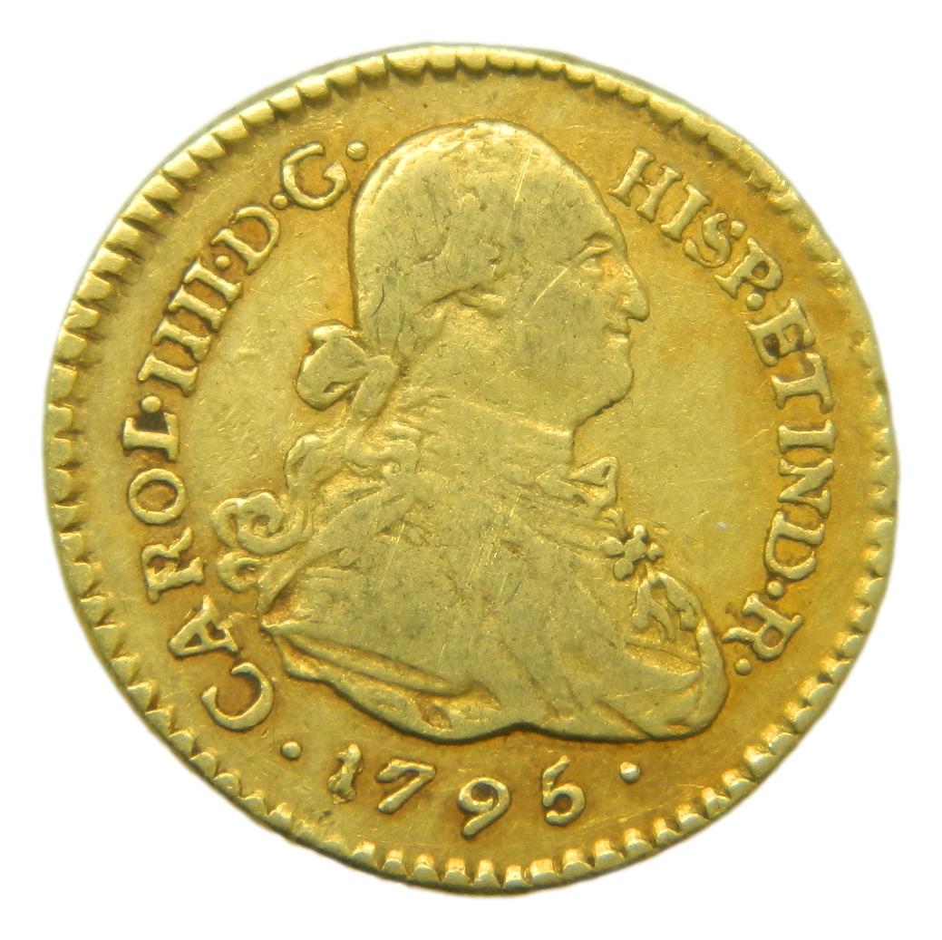 1795 JF - CARLOS IV - 1 ESCUDO - POPAYAN - MBC