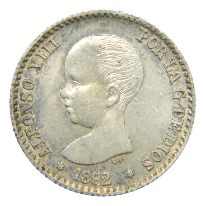 1892/89 *9-2 - ALFONSO XIII - 50 CENTIMOS - PGM - SC