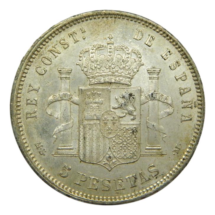 1885 *18-85 - ALFONSO XII - 5 PESETAS - MSM - PLATA - EBC