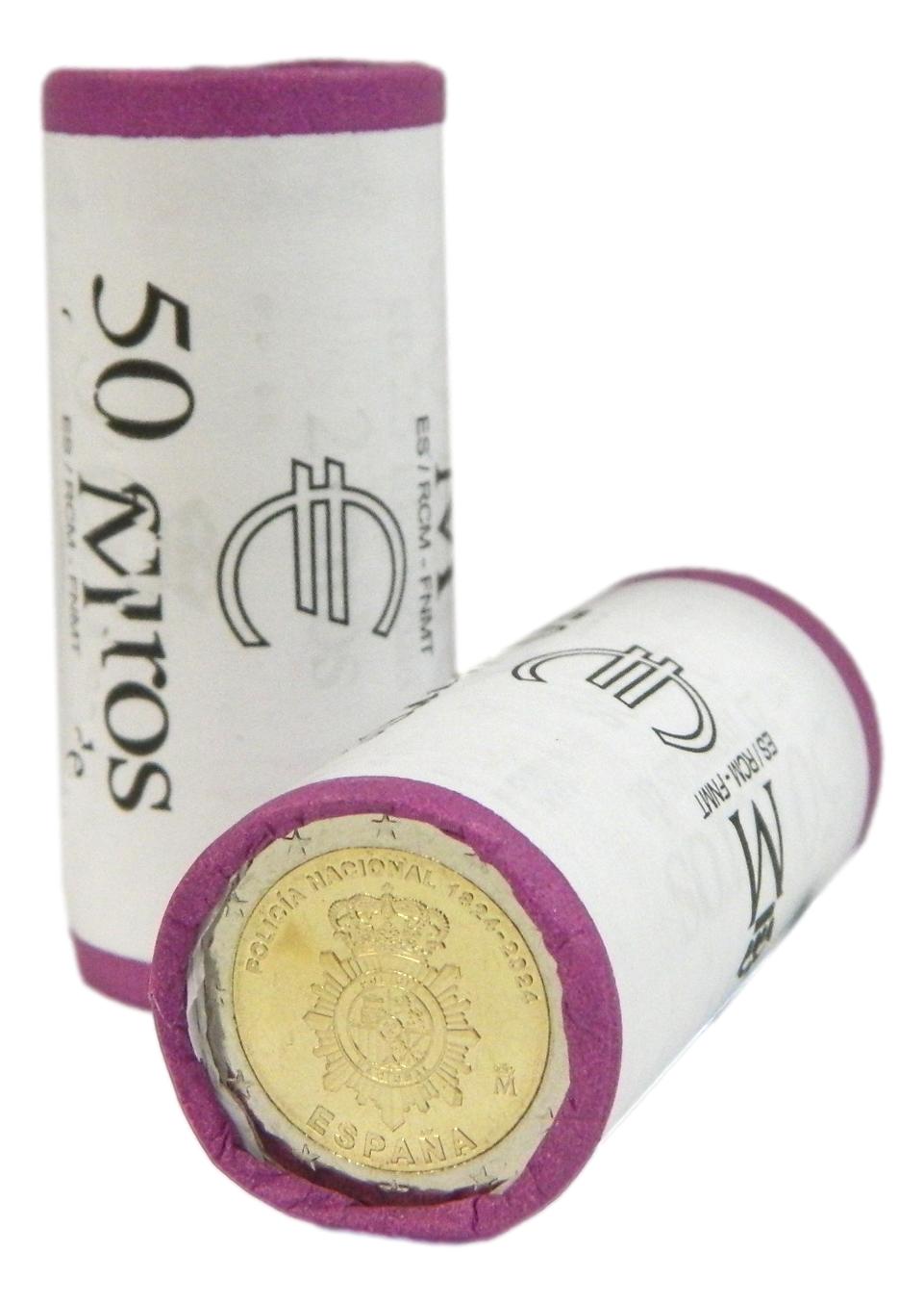 2024 - ESPAÑA - 2 EURO - POLICIA NACIONAL - CARTUCHO - ROLLO
