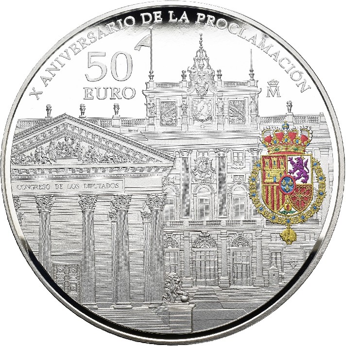 2024 - ESPAÑA - 50 EURO - CINCUENTIN - X ANIVERSARIO DEL REY FELIPE VI