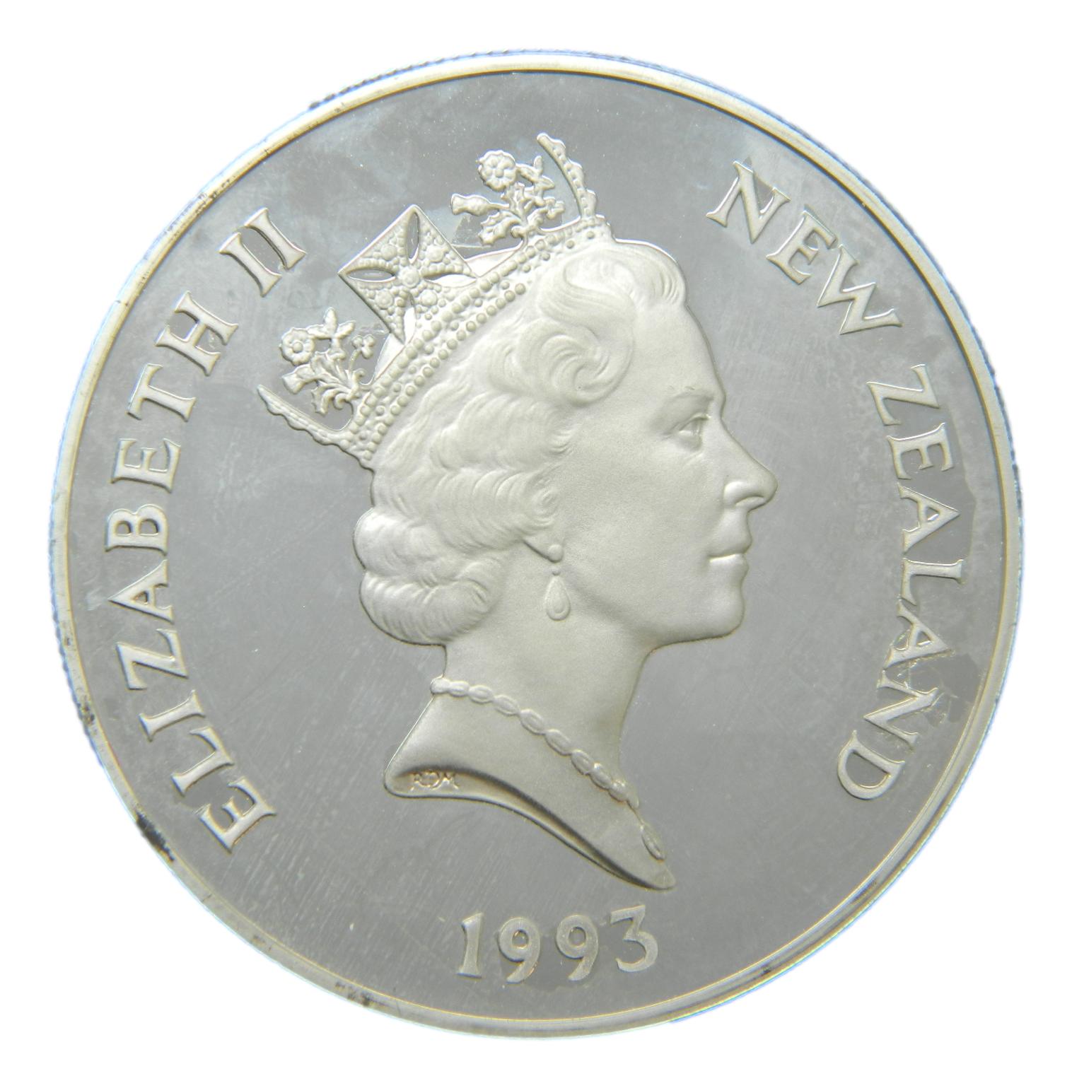 1993 - NUEVA ZELANDA - 5 DOLARES - FOCA - PLATA PROOF