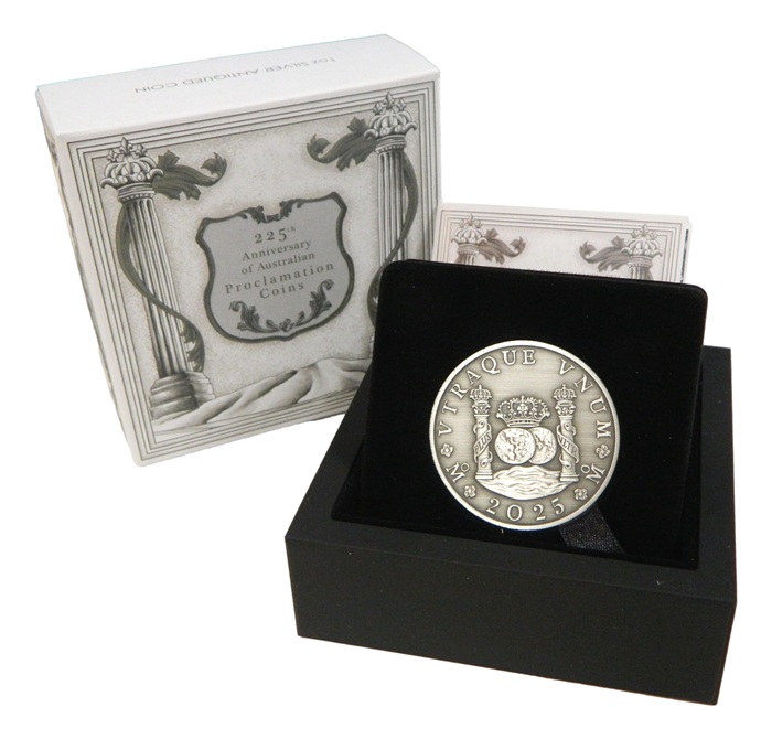 2025 - AUSTRALIA - DOLAR - ONZA PLATA - COLUMNARIO - PROCLAMACION - PLATA ANTIQUE