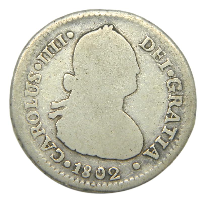 1802 JJ - CARLOS IV - 1 REAL - SANTIAGO - BC