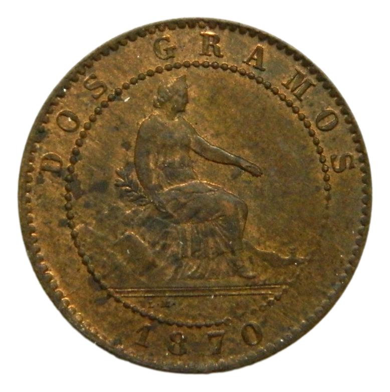 1870 - GOBIERNO PROVISIONAL - 2 CENTIMOS - SC-