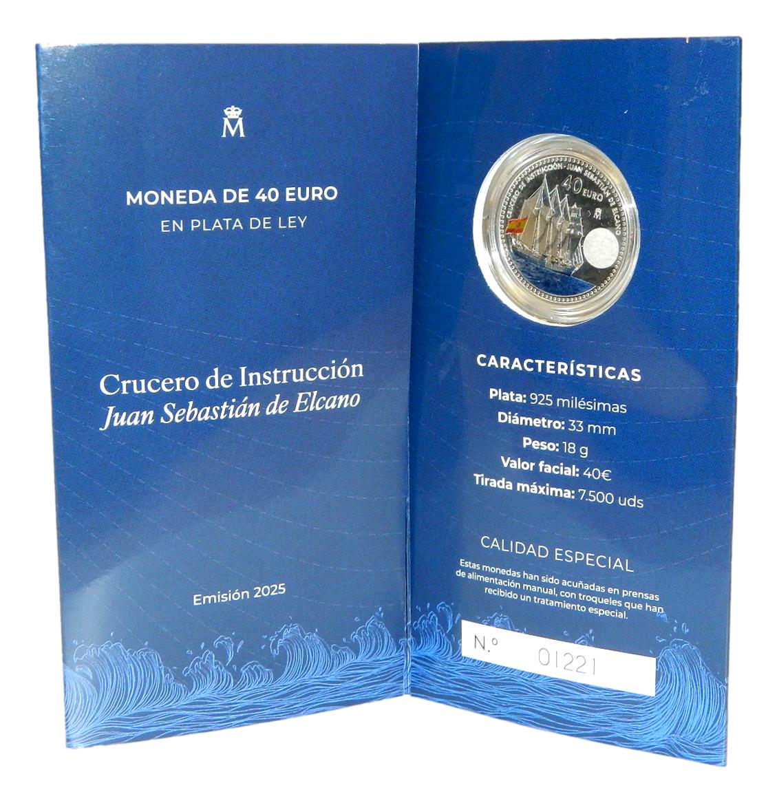 2025 - ESPAÑA - 40 EURO - CRUCERO INSTRUCCION - JUAN SEBASTIAN ELCANO - LEONOR - CARTERA