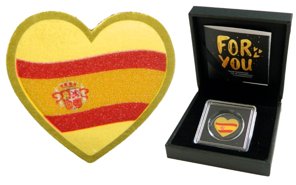 CORAZON ESPAÑA - MONEDA DE ORO FINO - 1/1000 OZ - 3000 FRANCS CFA - TCHAD - ESTUCHE