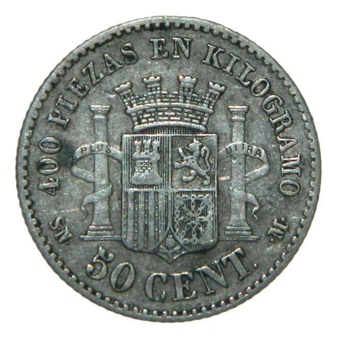 1870 *7-0 - GOBIERNO PROVISIONAL - 50 CENTIMOS - SNM