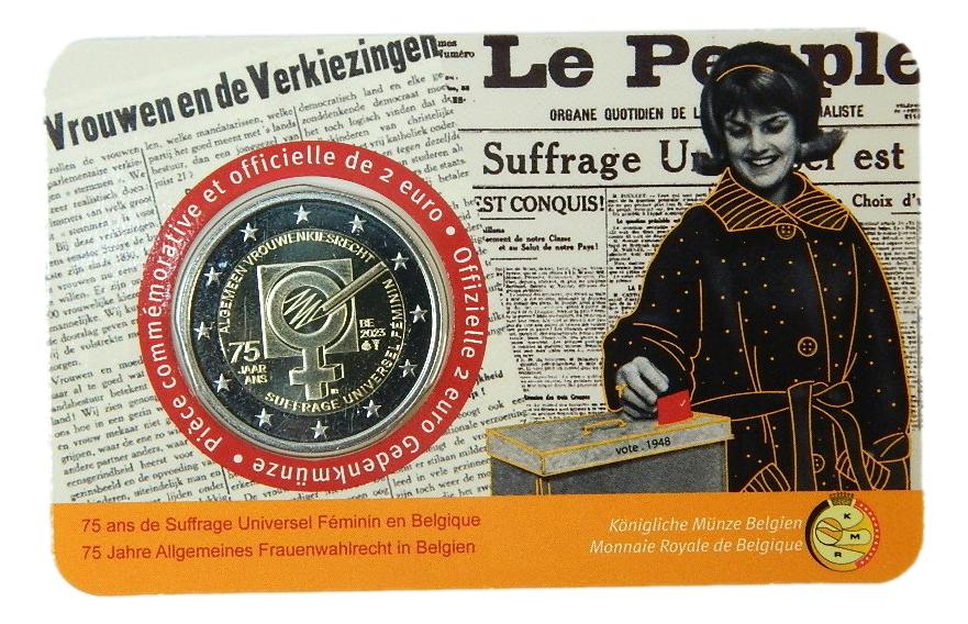 2023 - BELGICA - 2 EURO - SUFRAGIO FEMENINO - FRANCES - COINCARD