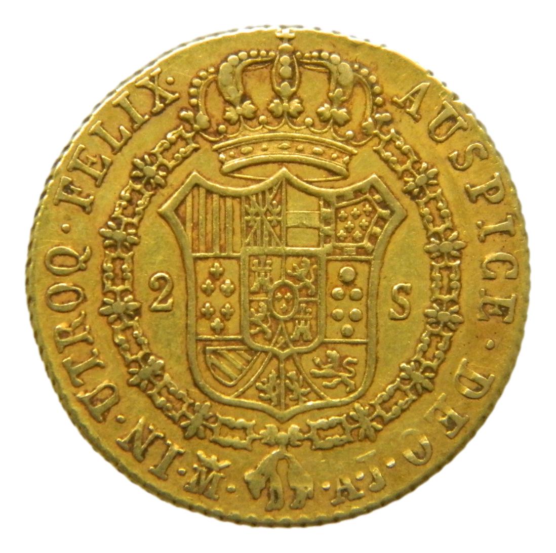 1828 AJ - FERNANDO VII - 2 ESCUDOS - MADRID - MBC