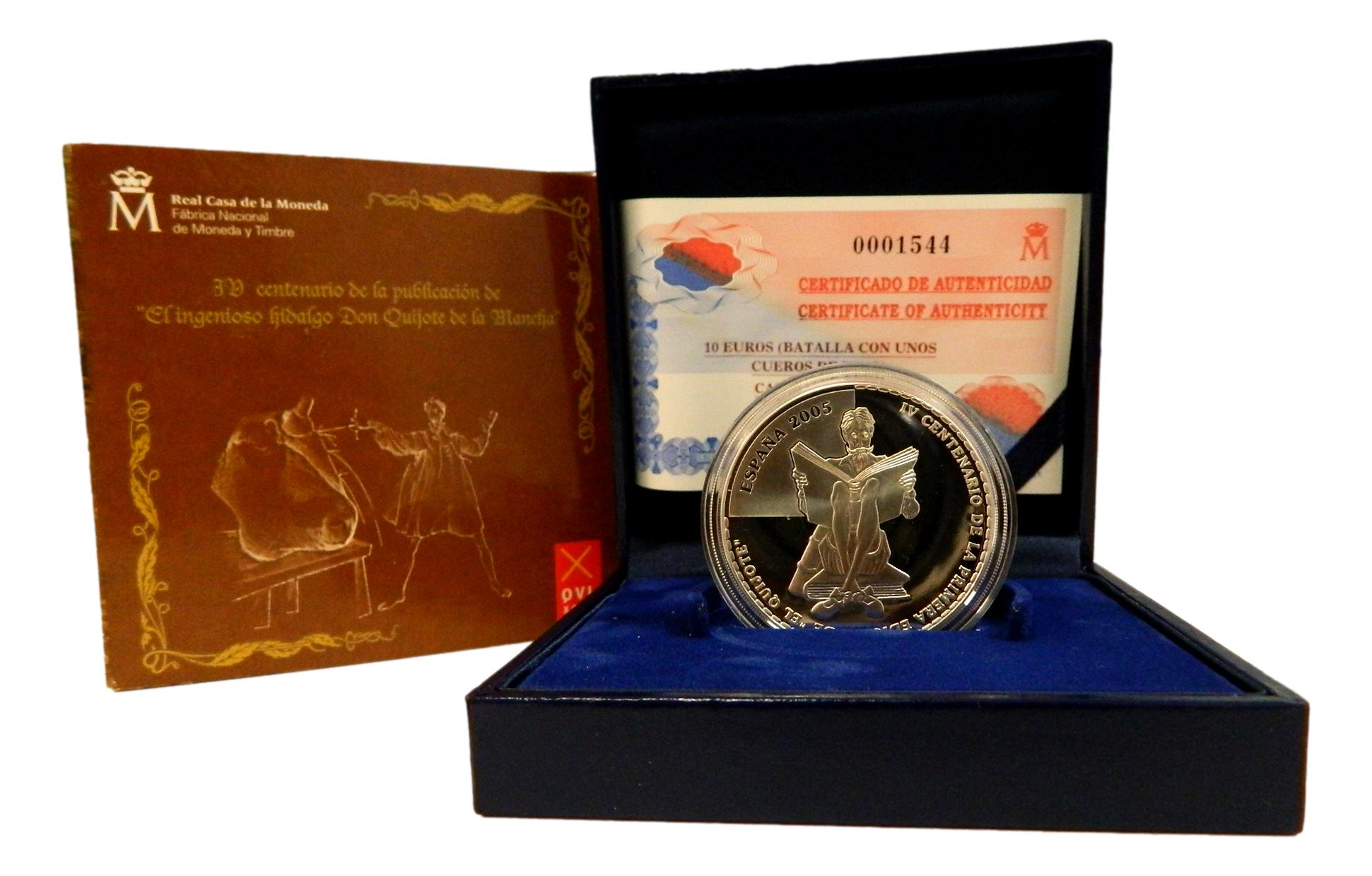 2005 - ESPAÑA - 10 EUROS - QUIJOTE - BATALLA CON UNOS CUEROS DE VINO