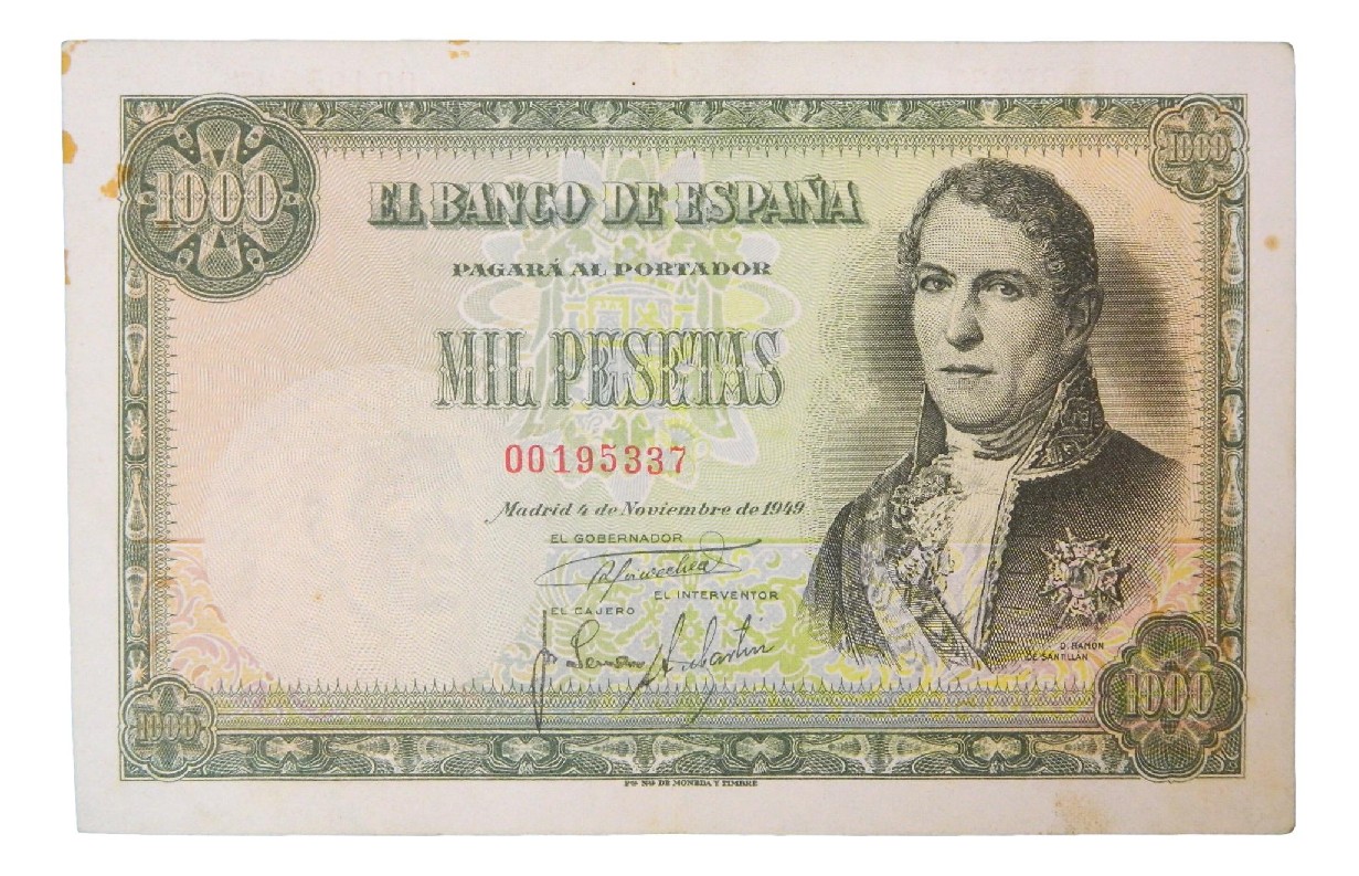 1949 - ESPAÑA - BILLETE - 1000 PESETAS - RAMON DE SANTILLAN - MBC