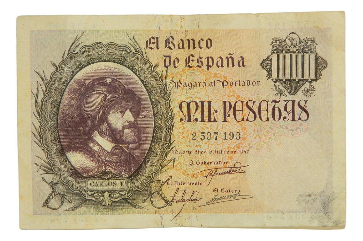 1940 - ESPAÑA - BILLETE - 1000 PESETAS - CARLOS I - BC