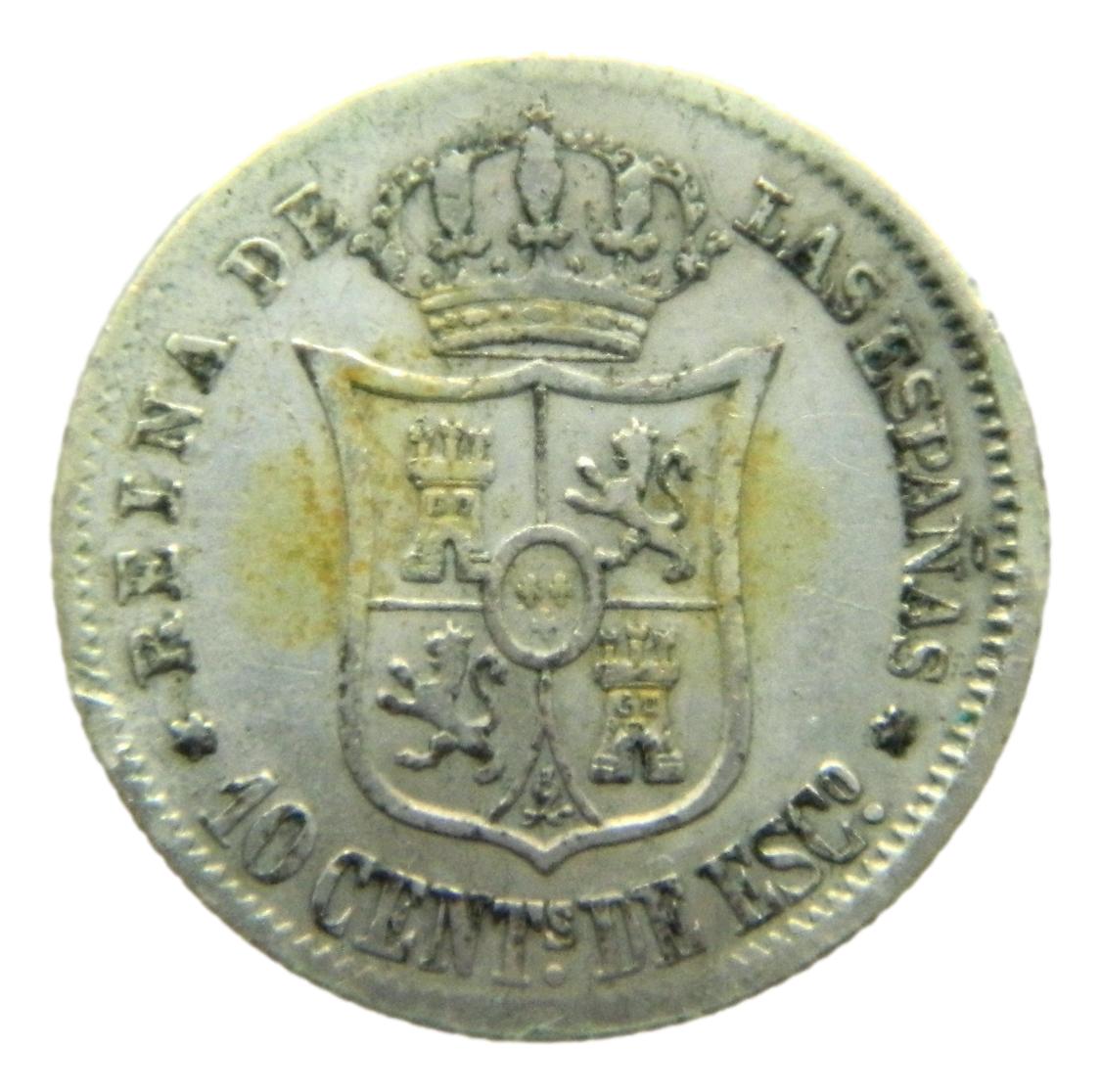 1866 - ISABEL II - 10 CENTIMOS DE ESCUDO - MADRID - MBC